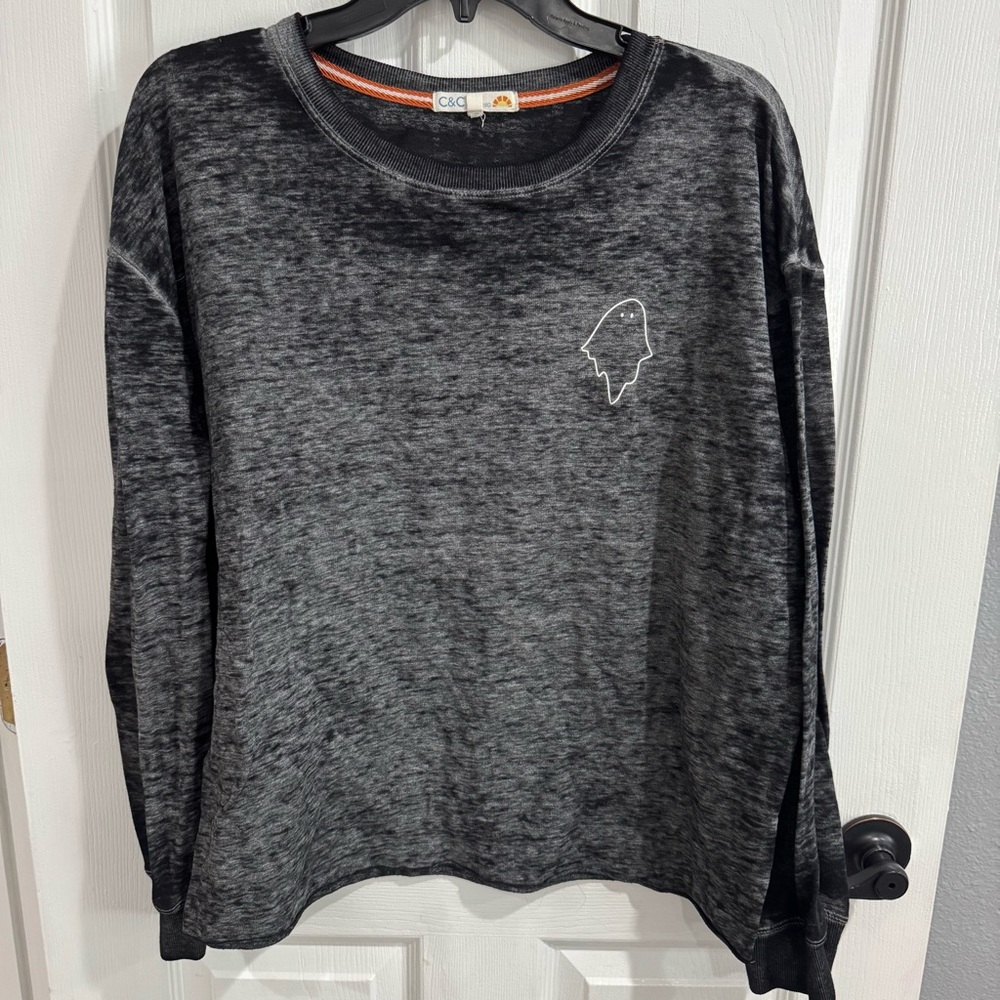 C&C California Women's Black Heather Crewneck Sweater